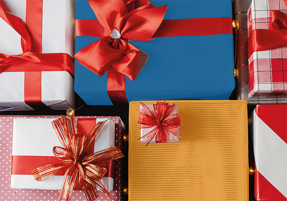 Bund verpackte Geschenke